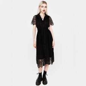 Disturbia Martyr Black Lace Midi Dress